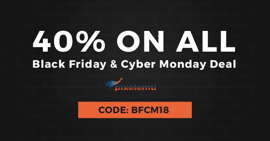 Black Friday and Cyber Monday 2018 discount on WordPress themes.