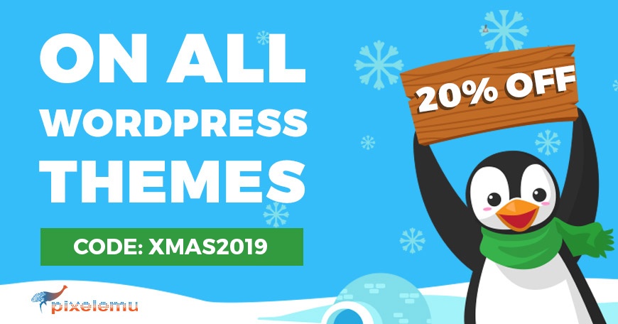 Christmas 2019 sale on WordPress themes including WCAG and ADA compliant. 