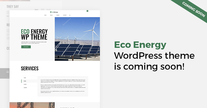 Eco Energy WordPress theme is coming soon