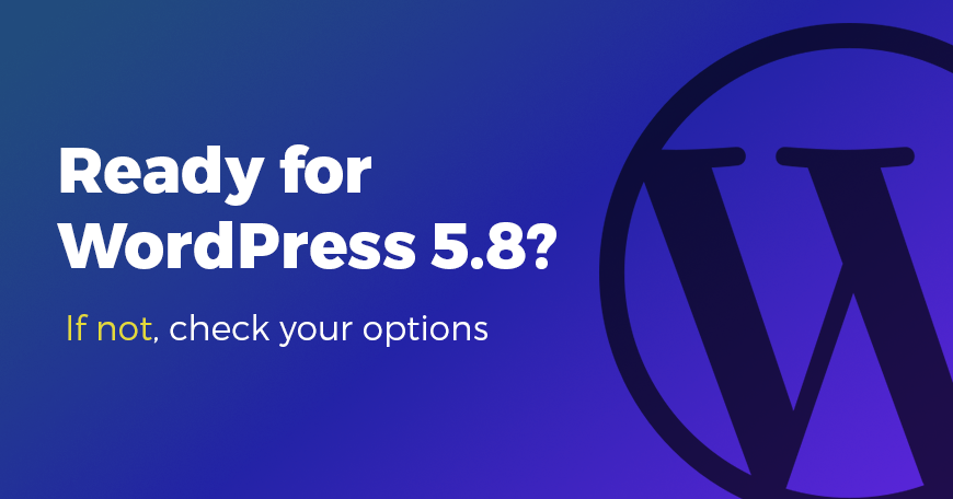 Are you ready for WordPress 5.8? If not,  check your options