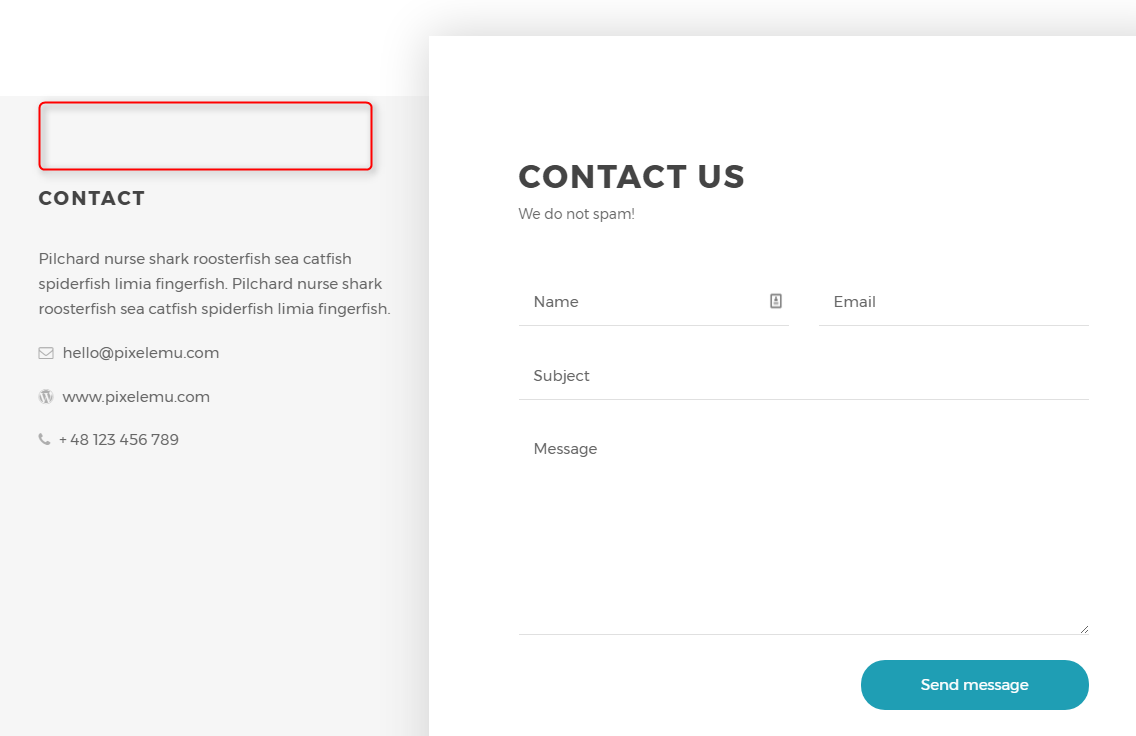 contact business theme