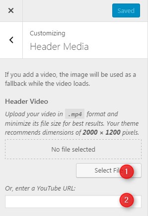 video header wordpress